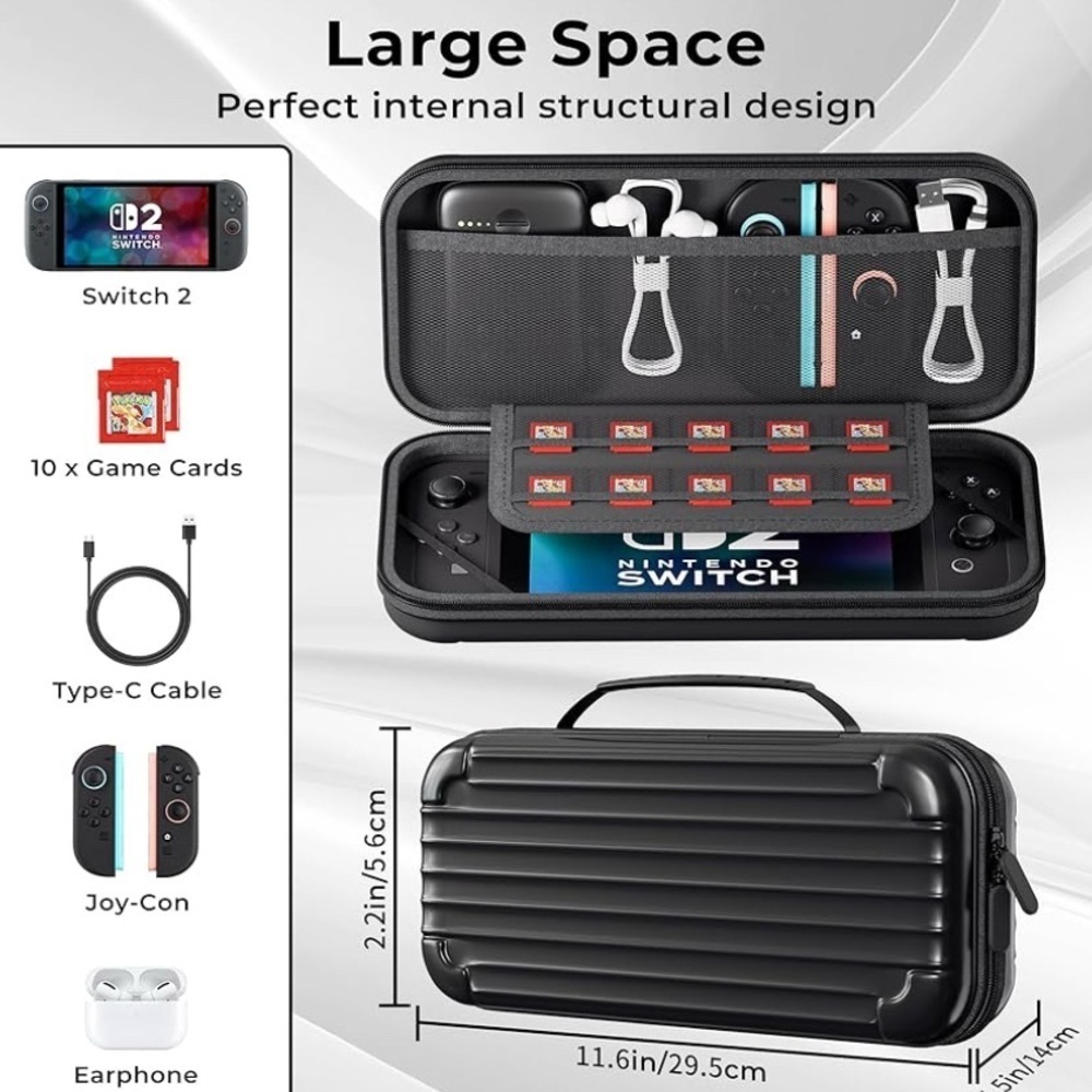 Carrying Case for Nintendo Switch 2 Large Capacity Protective Hard Shell (058) - Picture 3 of 5